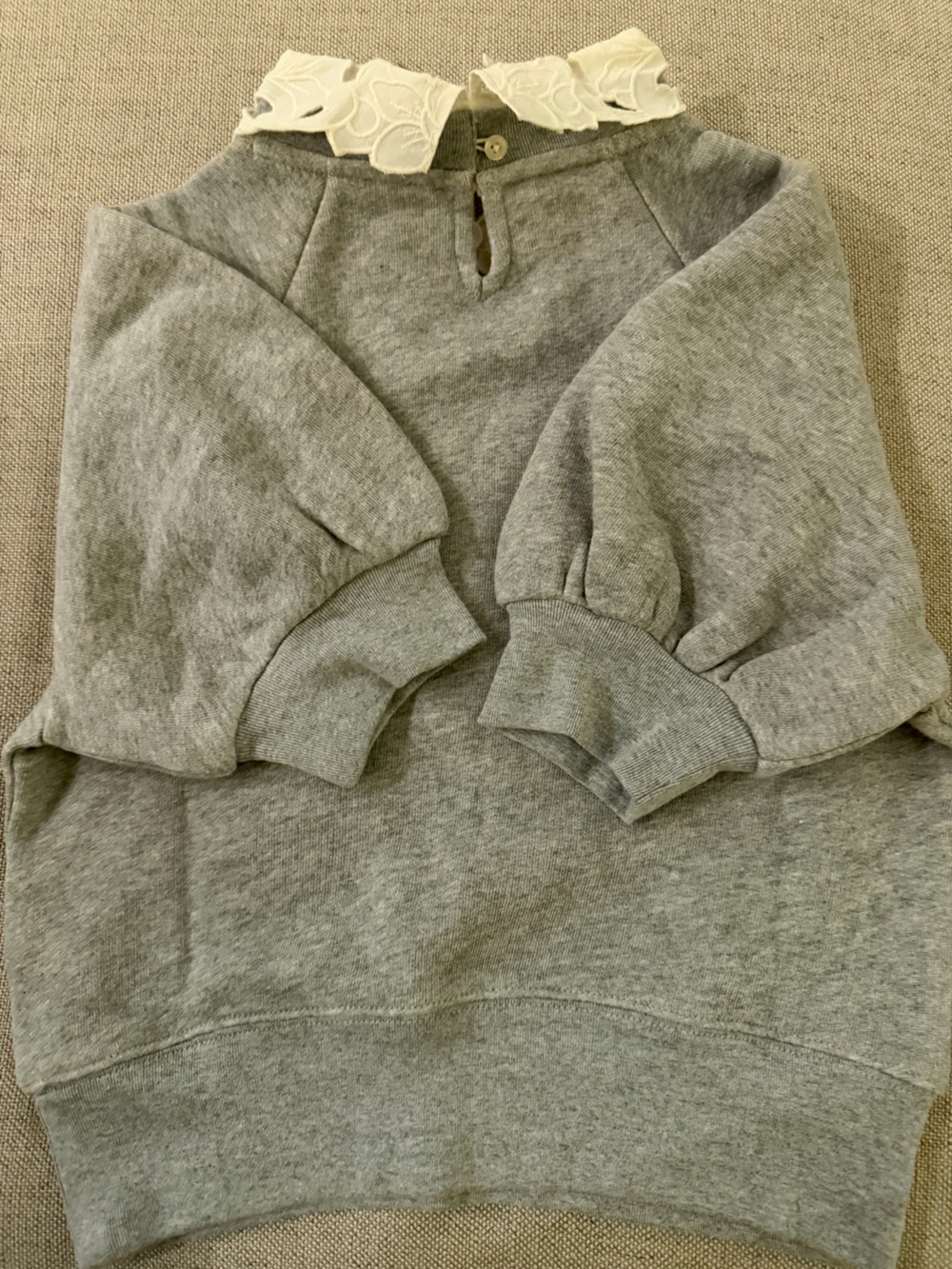 J CREW XS Heritage terry puff-sleeve sweatshirt with eyelet collar CS610 - Picture 6 of 6